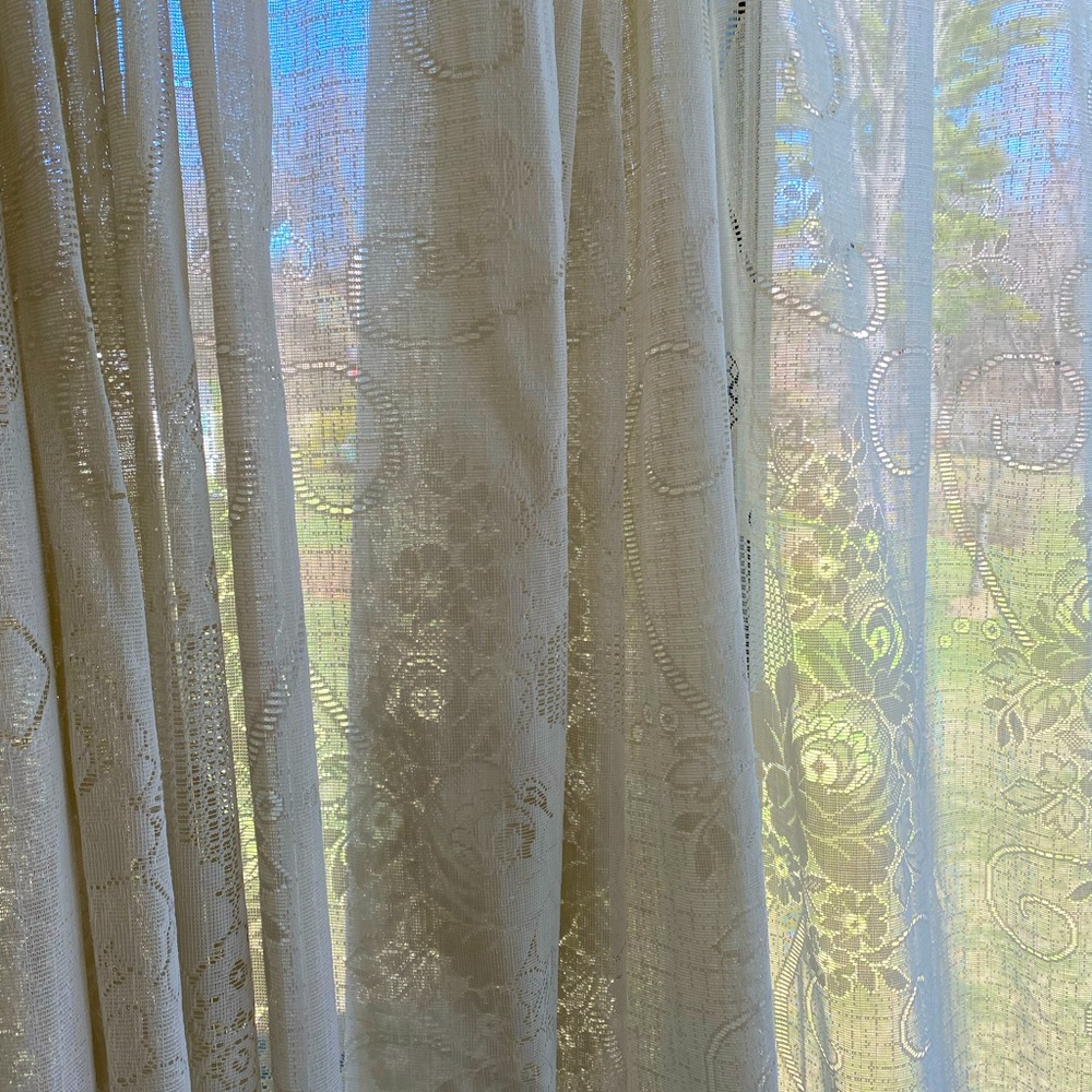 Oversized OffWhite Lace Curtain 97 x 300